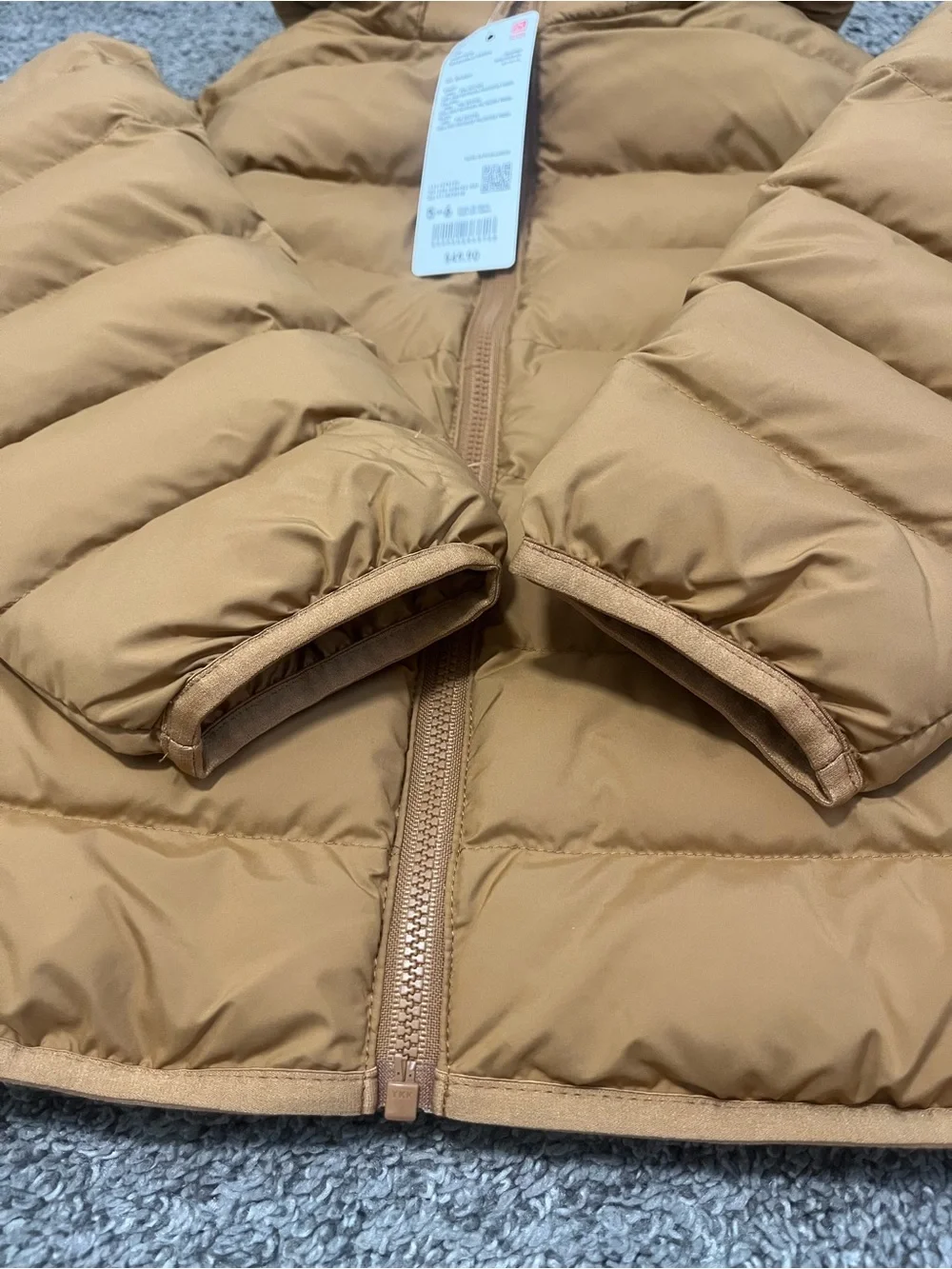 Uniqlo Kids Hooded Puffer Jacket - Mustard Brown
